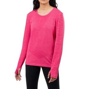 Tuff Athletics Women’s Seamless Top Pink Pullover long Sleeve Active Top Size S
